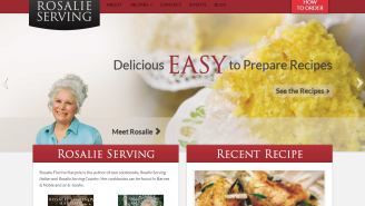A website for a restaurant called rosalie serving.